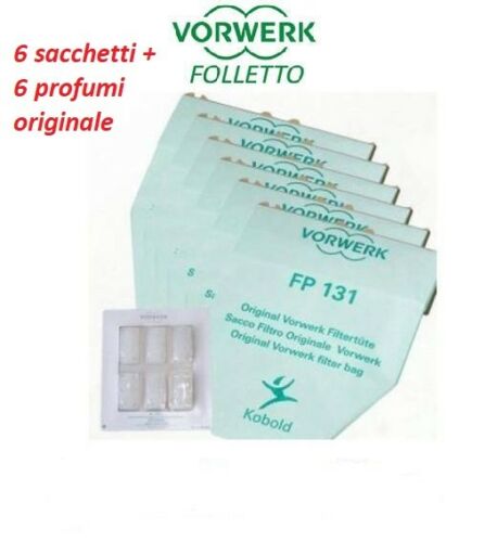 Vorwerk Folletto confezione 6 Filtrelli + 6 profumi originale VK130 VK131